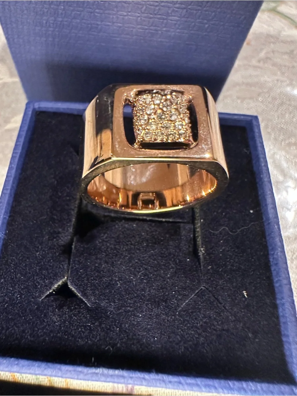 Swarovski Tactic Rose Gold Ring - 1179792 - NIB - Size 58 (7 1/2 US)